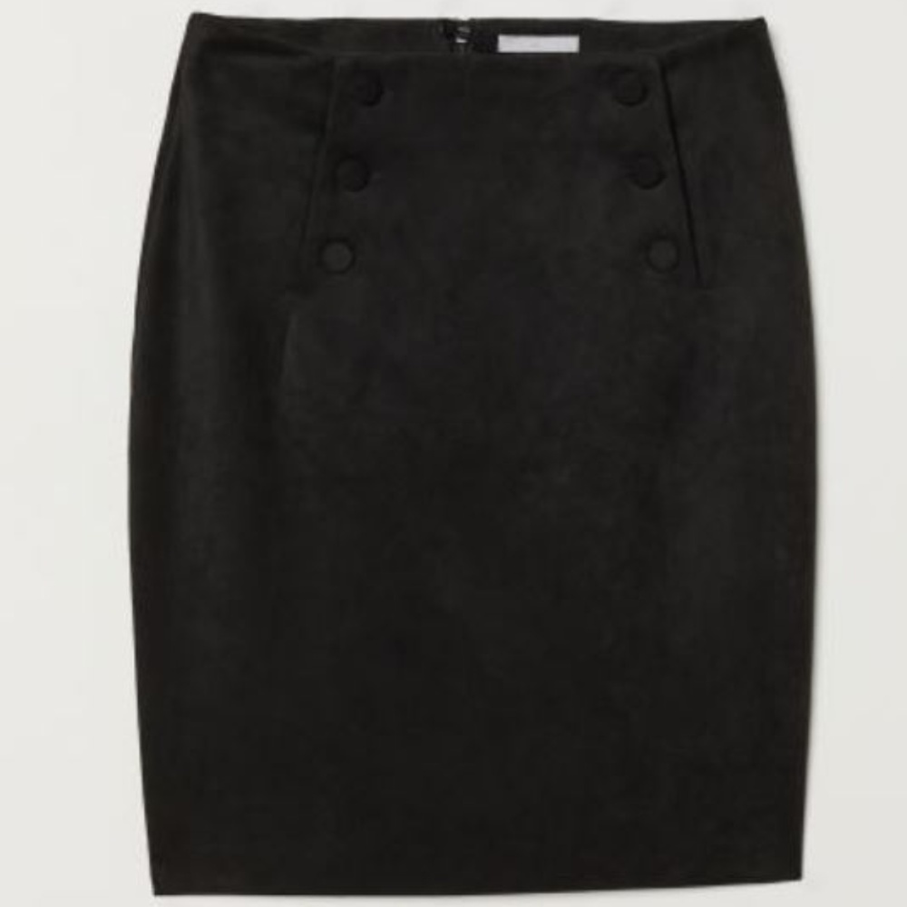 NWT H&M Black, faux suede skirt
